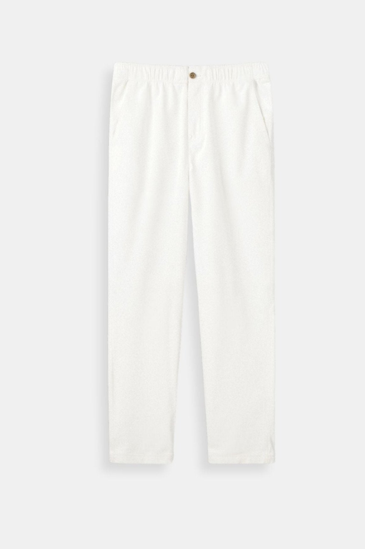 Killian | Beige Herren-Hose mit elastischem Bund und Knopfverschluss