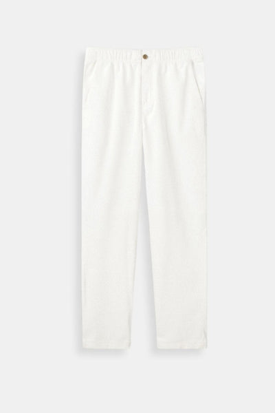 Killian | Beige Herren-Hose mit elastischem Bund und Knopfverschluss