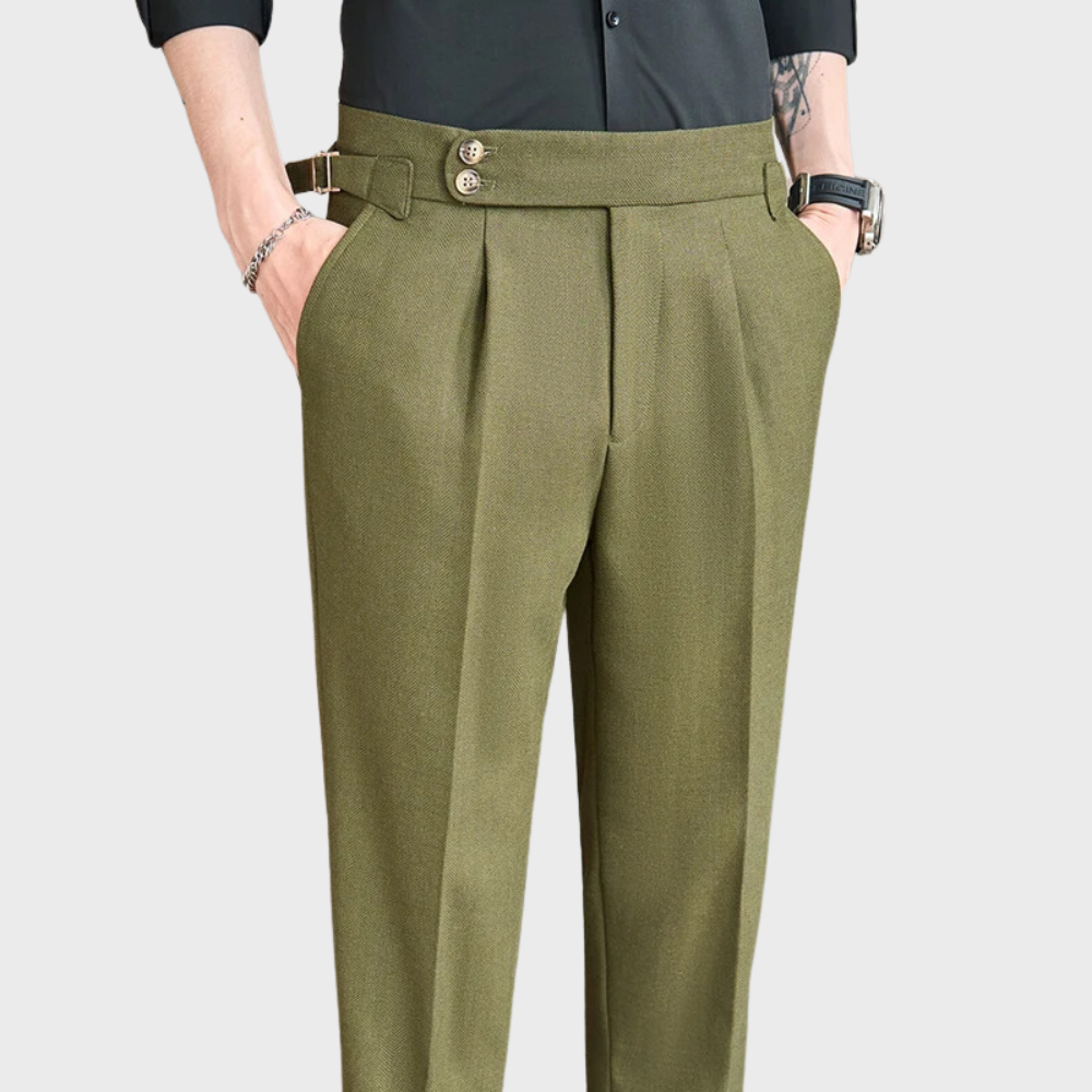 Rafael | Men's High Waisted Pleated Trousers