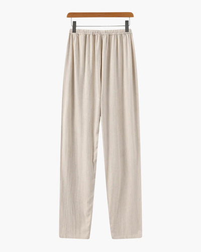 Adrian | Leichte Slim Fit Herren Sommer Leinenhose mit Kordelzug