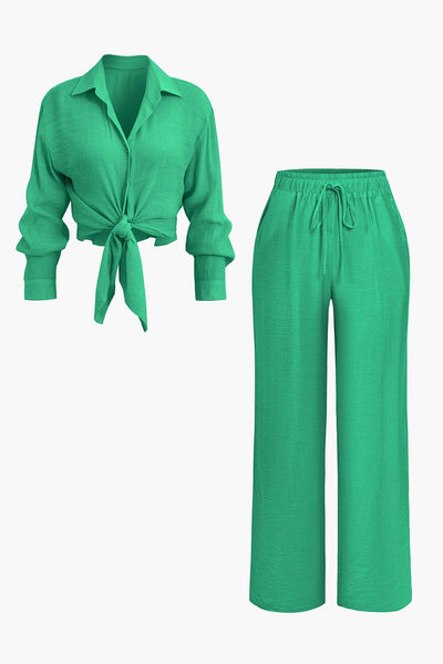 Amber | Luftiges Zweiteiler-Set mit Bluse und weiter Hose