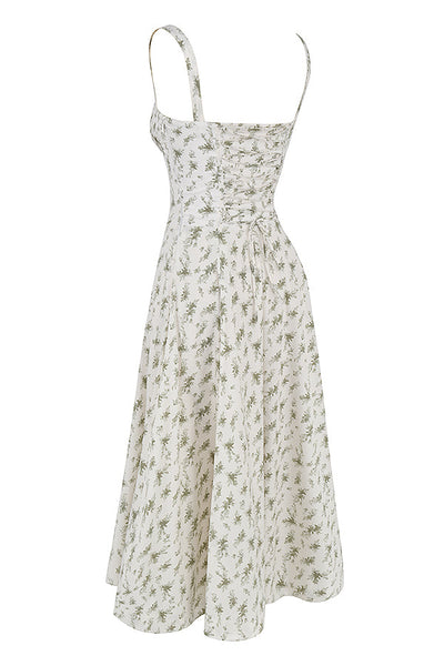 Hannah | Pastellgrün Taillenformendes Midikleid