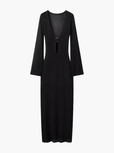 Ulrike | Lila Maxikleid aus Strick