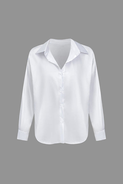 Florentine | Elegante Langarm-Bluse aus seidigem Satin