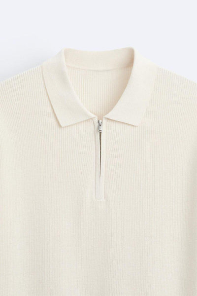 Elegantes Strickpolo mit Reißverschluss