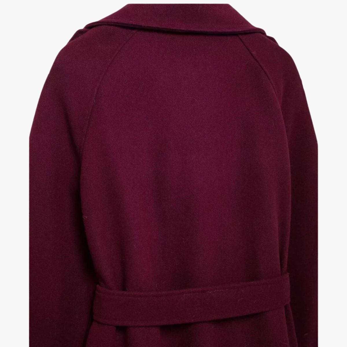 Quinty | Eleganter Trenchcoat in Bordeauxrot mit Gürtel