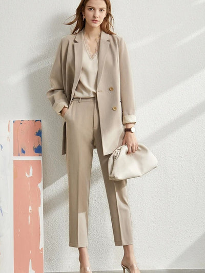 Kirsten | Vielseitiges Blazer und Schmalgeschnittenes Hosen Set mit Knöchellänge