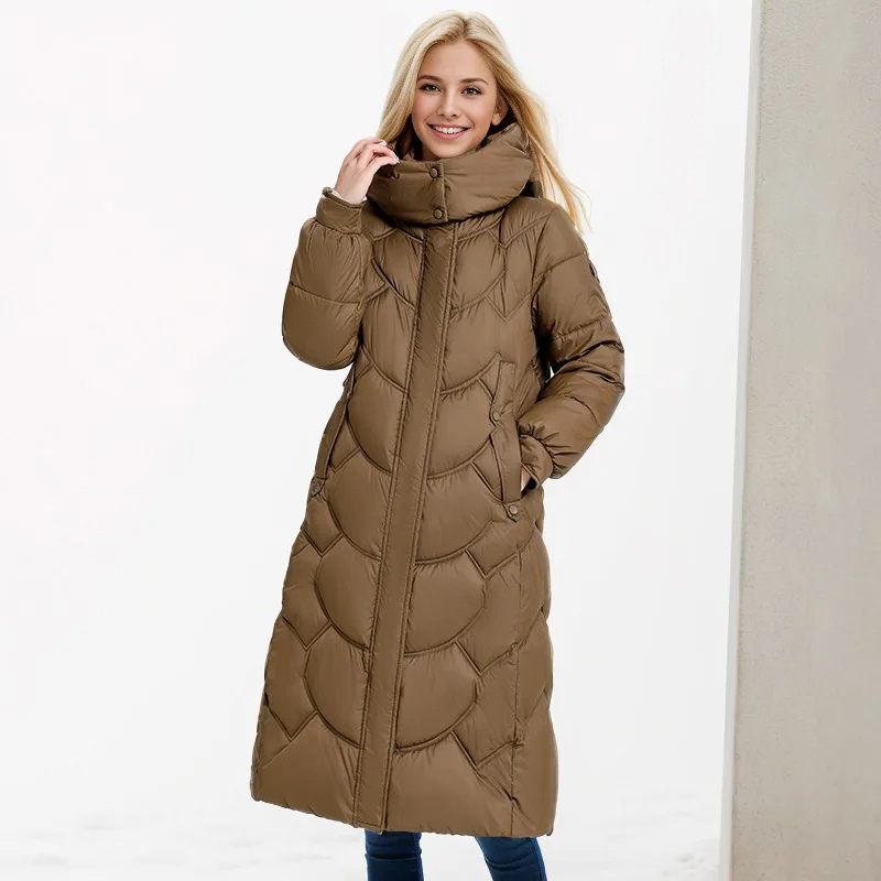 Lotte | Neck Wrap Gesteppter Langer Wintermantel
