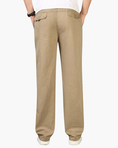 Ryan | Geradem Schnitt Freizeit Baumwolle-Hose mit Elastikbund