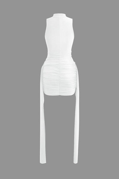Vera | Elegantes High-Neck Bodycon Minikleid mit Drapierung