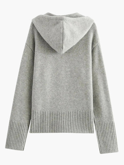 Kornelia | Strickjacke mit Kapuze und Reißverschluss