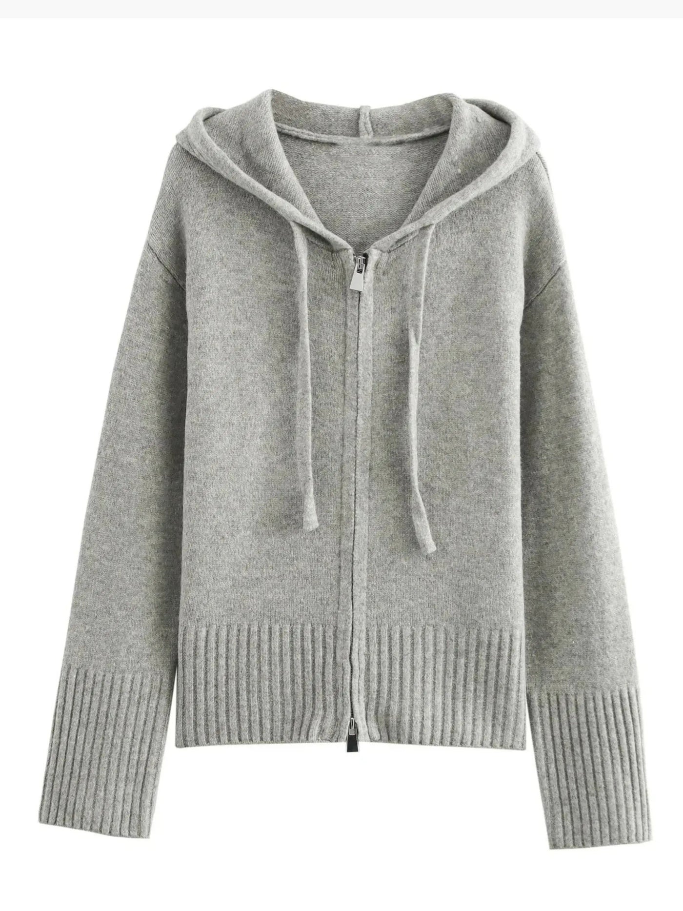 Kornelia | Strickjacke mit Kapuze und Reißverschluss