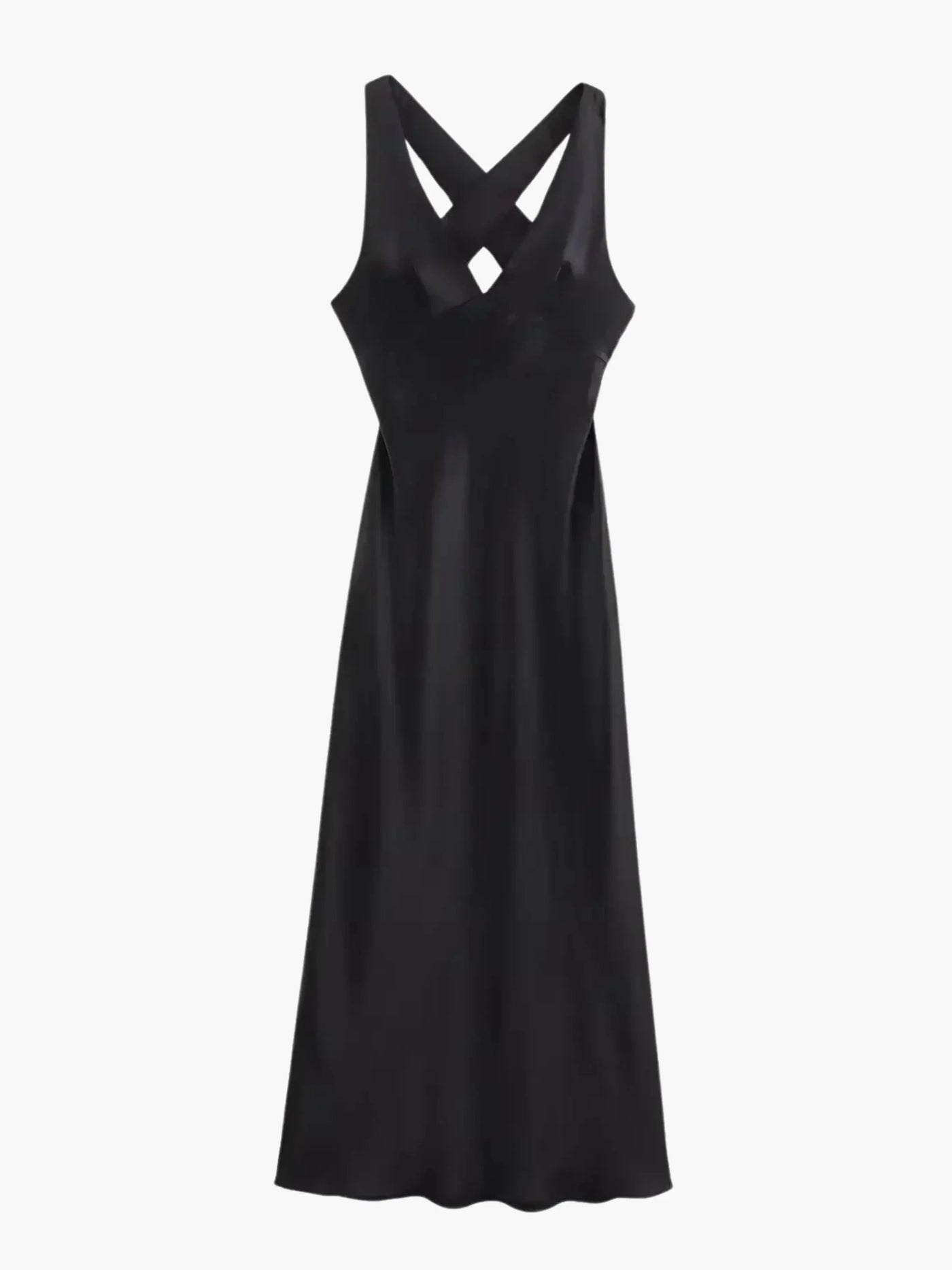 Alina | Elegantes Satin Kleid mit Kreuzdetail