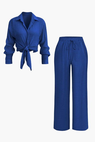 Amber | Luftiges Zweiteiler-Set mit Bluse und weiter Hose