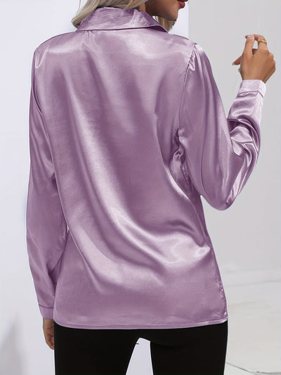 Irene | Elegantes Satin-Hemd mit langen Ärmeln für Damen