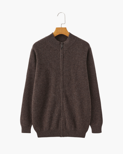 Wesley | Rippenstrick Reißverschluss Kaschmir Strickjacke für Männer