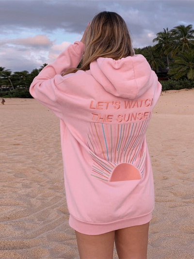 Oversized Hoodie mit Sunset-Print – Lässig, Cozy & Sommer-ready