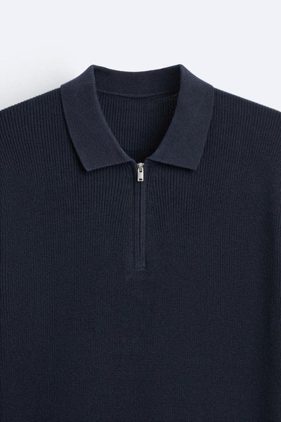 Elegantes Strickpolo mit Reißverschluss