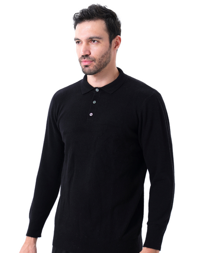 Bennett | Luxuriöser Herren Kaschmirpullover mit Polokragen & Knopfleiste