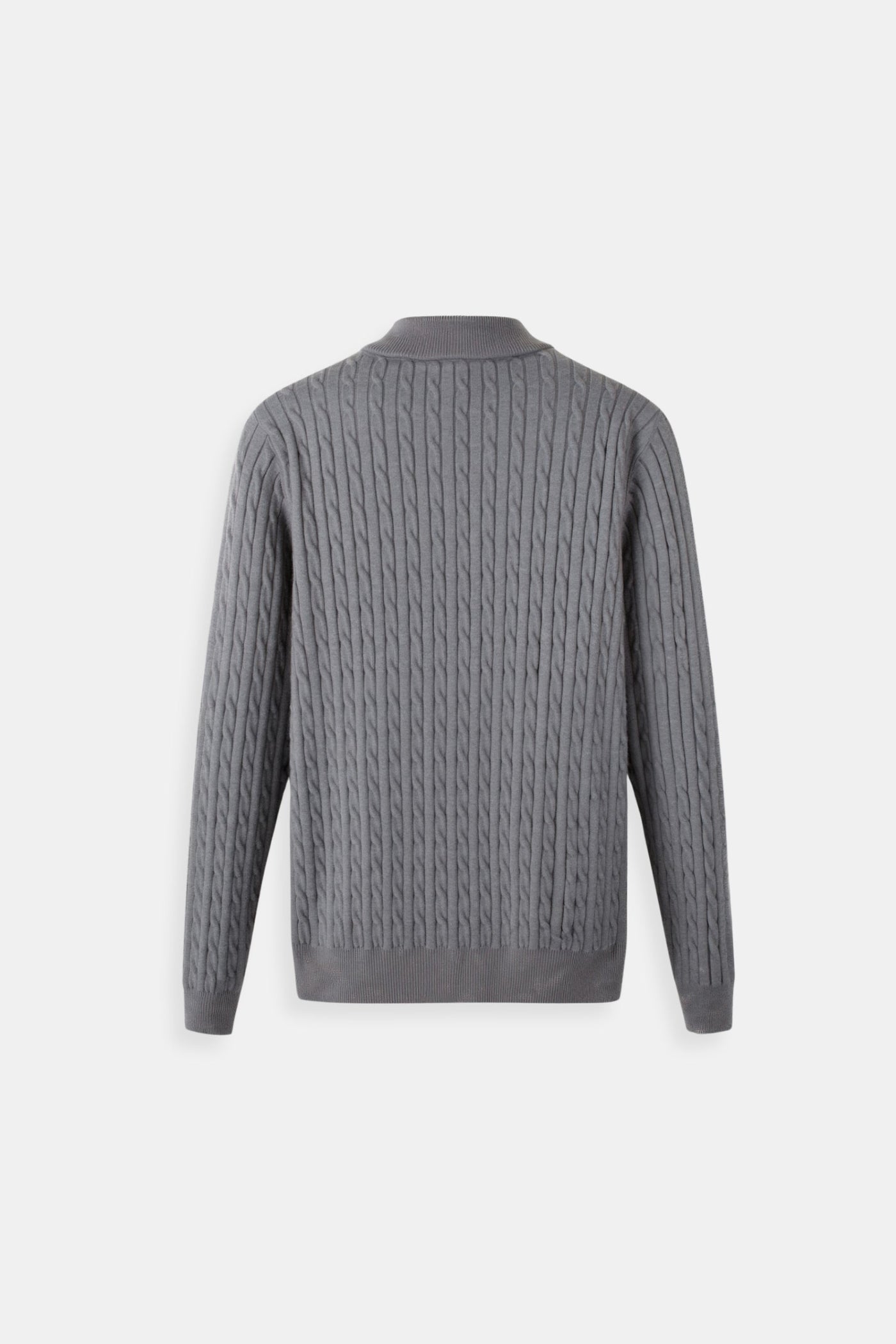 Eleganter Zopfstrickpullover mit Reißverschluss