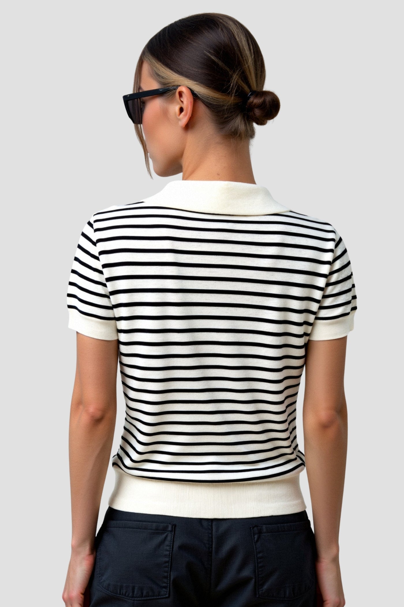 Gestreiftes Poloshirt mit kurzen Ärmeln
