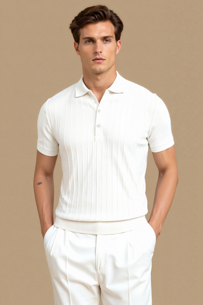 Elegantes Herren-Polohemd in Weiß – Minimalistisch und Zeitlos