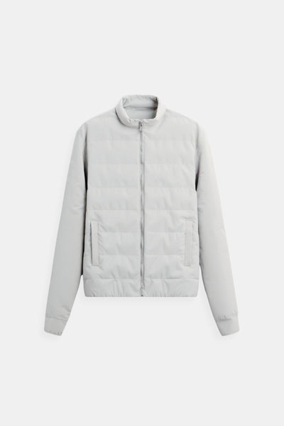 Luca – Moderne Herren-Steppjacke in Cremeweiß und Grau