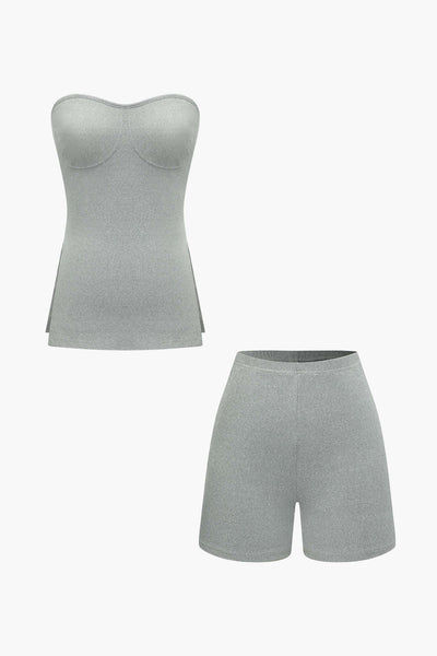 Athena | Elegantes Zweiteiler-Set mit Bustier-Top & Shorts