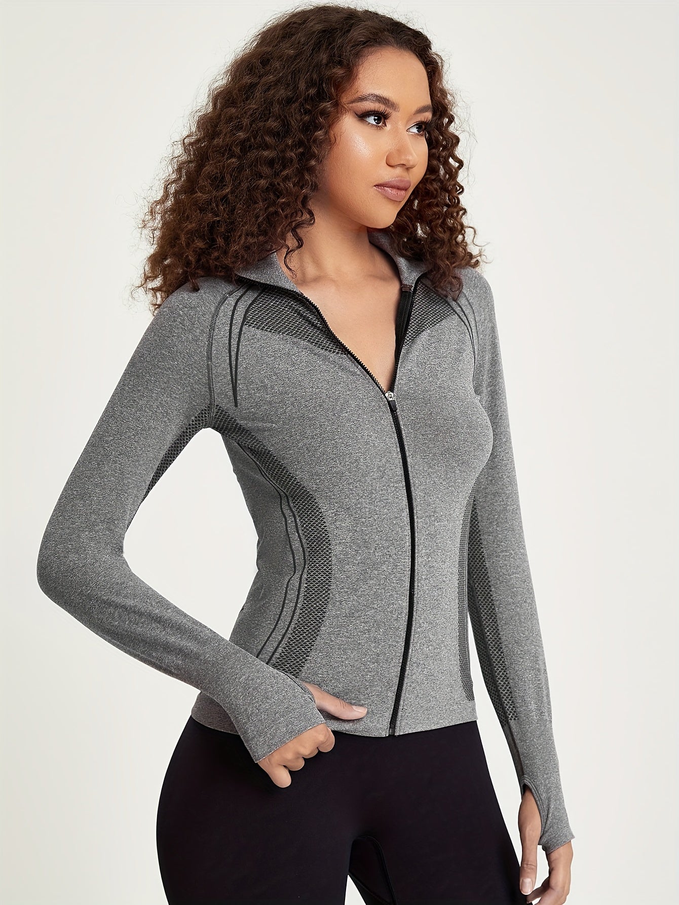 Elisa | Nahtlose Sportjacke mit Reißverschluss
