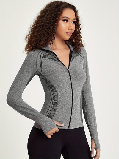 Elisa | Nahtlose Sportjacke mit Reißverschluss