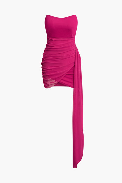 Selina | Asymmetrisches Bandeau-Minikleid mit Drapierung – Sinnliche Eleganz für besondere Anlässe
