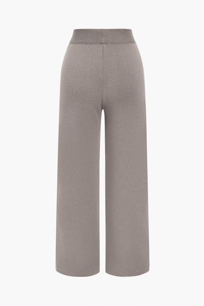 Rosina | Klassisches Strick-Zweiteiler-Set mit Cardigan & Wide-Leg-Hose