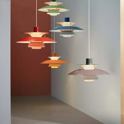 MaxMosaic | Moderne Schatten LED Hängelampe Buntes Metall Wohn/Schlafzimmer/Esszimmer Zendoo.de