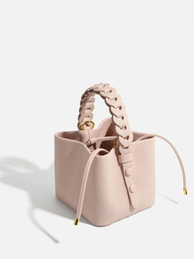 Yamina | Elegante strukturierte Handtasche mit geflochtenem Henkel