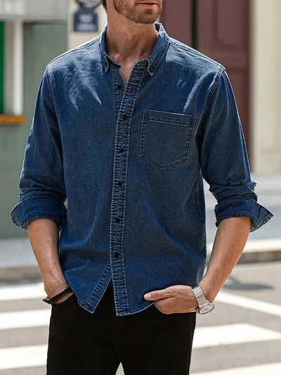 Daniel | Lässiges Langärmelig Denim-Hemd im klassischen Look