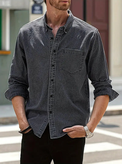 Daniel | Lässiges Langärmelig Denim-Hemd im klassischen Look