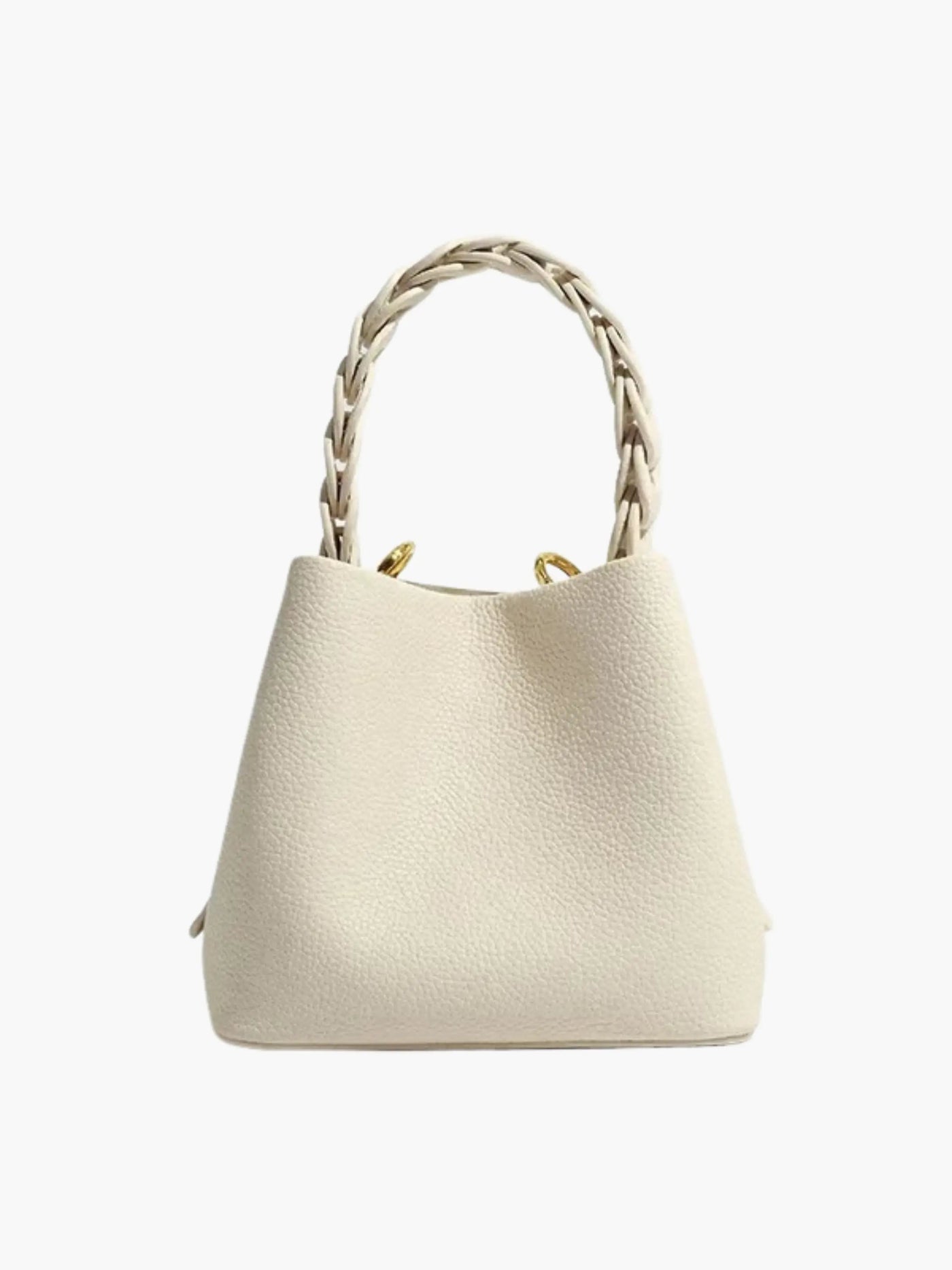 Yamina | Elegante strukturierte Handtasche mit geflochtenem Henkel