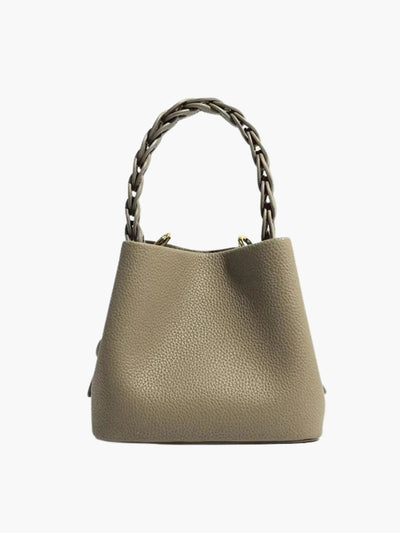 Yamina | Elegante strukturierte Handtasche mit geflochtenem Henkel