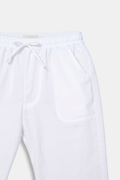Leonardo | Herren-Loungebundhose in Weiß mit Kordelzug