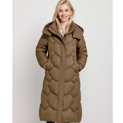 Lotte | Neck Wrap Gesteppter Langer Wintermantel