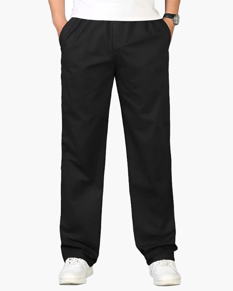 Ryan | Geradem Schnitt Freizeit Baumwolle-Hose mit Elastikbund