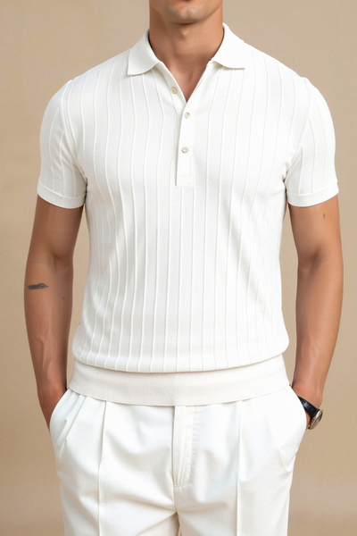 Elegantes Herren-Polohemd in Weiß – Minimalistisch und Zeitlos