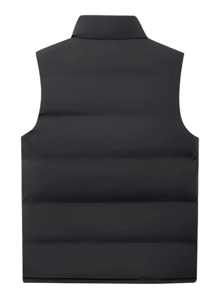 Wyatt | Schwarze Ärmellose Herren-Winter-Steppweste mit Reißverschluss