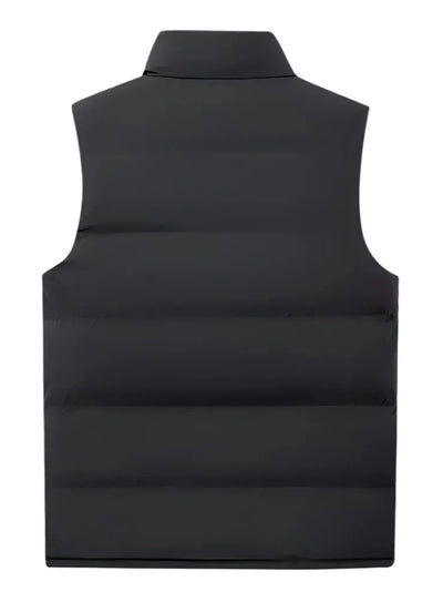 Wyatt | Schwarze Ärmellose Herren-Winter-Steppweste mit Reißverschluss