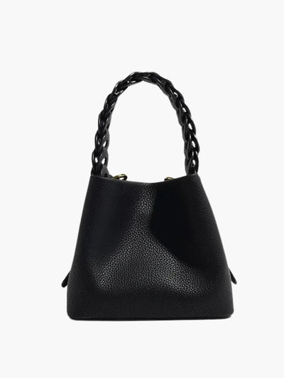 Yamina | Elegante strukturierte Handtasche mit geflochtenem Henkel