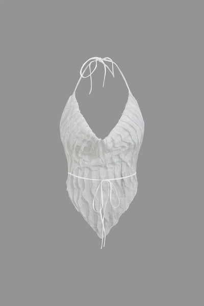 Aviana | Zweiteiliges Plissee-Set mit Farbverlauf & Neckholder-Top
