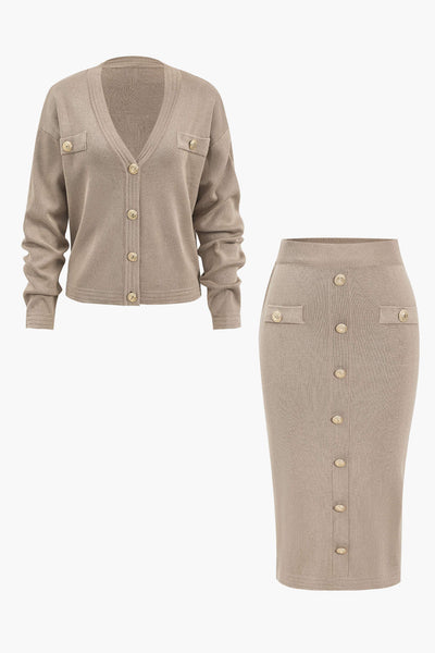 Charlotte | Strick-Set mit Cardigan & Bleistiftrock