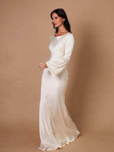 Sophie | Langärmliges Maxikleid – Fließender Schnitt für Eleganz und Komfort Zendoo.de