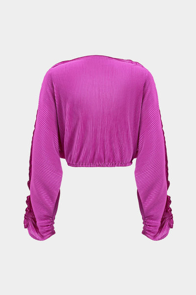 Kendall | Elegantes Plissee-Zweiteiler-Set mit Crop-Top & Weithose