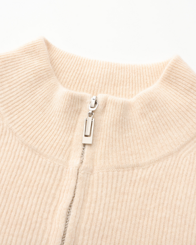 Wesley | Rippenstrick Reißverschluss Kaschmir Strickjacke für Männer